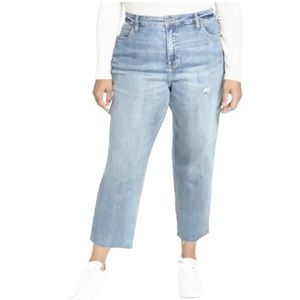 Kut From The Kloth 22W Rachael Fab Ab Mom Jeans High Rise Frayed Hems Stretch